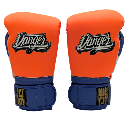 Boxing Gloves Danger Mexican Microfiber Orange Blue - Sambo Store Australasia