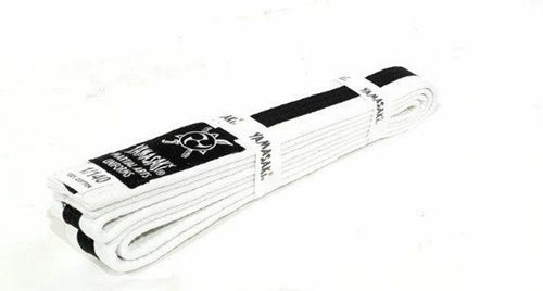 Morgan - Yamasaki White Martial Arts Belt with Coloured Stripe | Junior Progression & Durability - Sambo Store Australasia