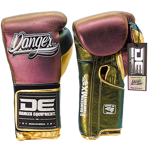 Boxing Pro Gloves Velcro Danger Mx Pink Gold - Sambo Store Australasia
