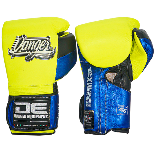 Boxing Pro Gloves Velcro Danger Mx Neon - Sambo Store Australasia