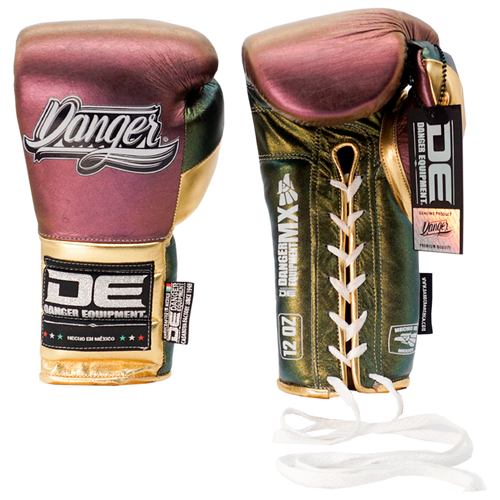 Boxing Pro Gloves Laces Danger Mx Pink Gold - Sambo Store Australasia