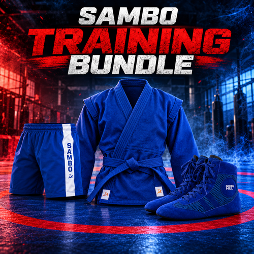 Sport sambo training bundle with DSI kurtka, shorts and Green Hill shoes