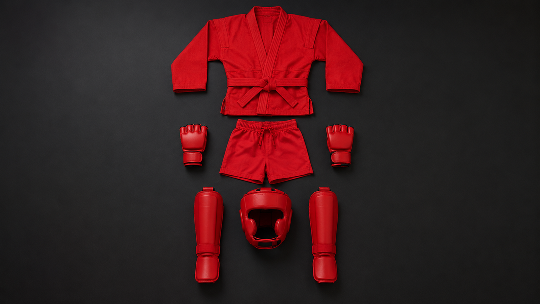 Full Combat SAMBO gear kit: jacket, gloves, headgear, shin guards