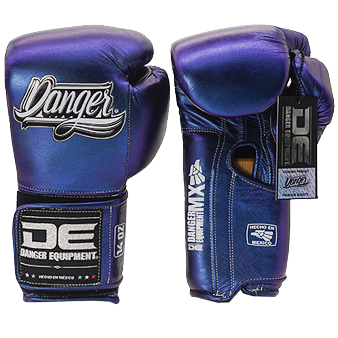 Boxing Pro Gloves Velcro Danger Mx Blue - Sambo Store Australasia
