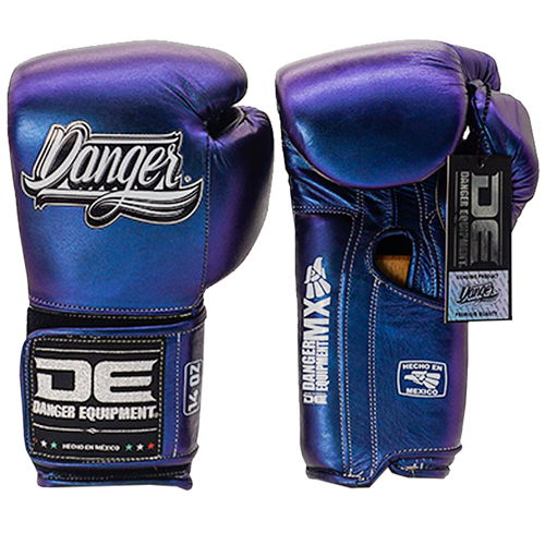 Boxing Pro Gloves Velcro Danger Mx Blue - Sambo Store Australasia