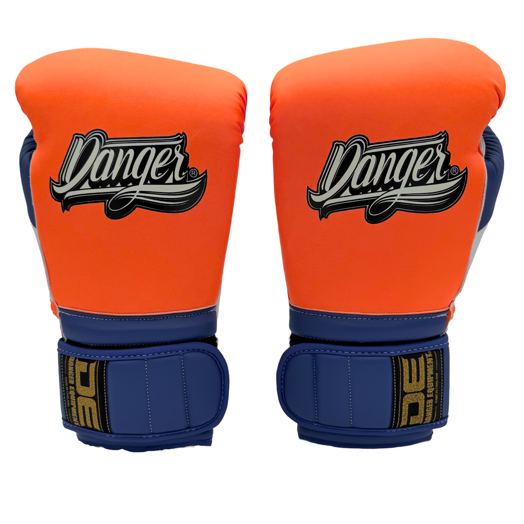 Boxing Gloves Danger Mexican Microfiber Orange Blue - Sambo Store Australasia