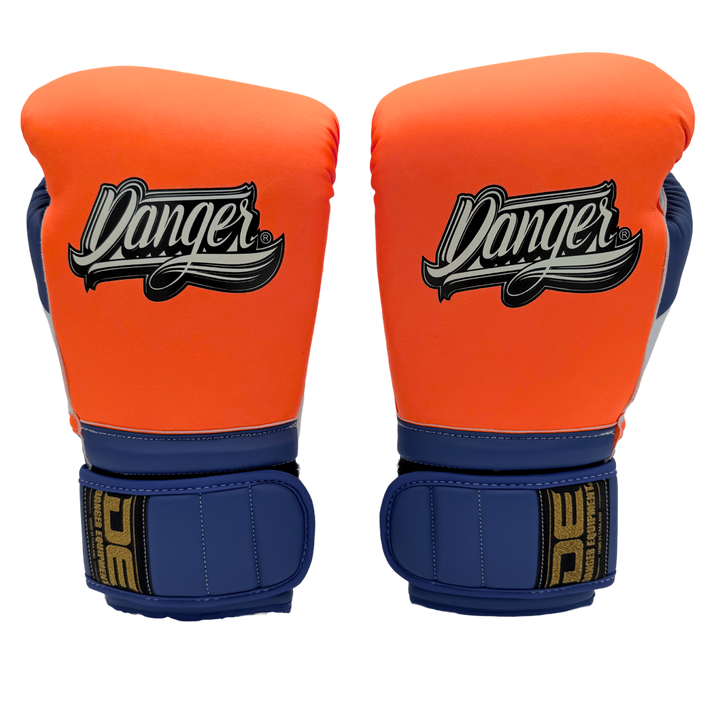 Boxing Gloves Danger Mexican Microfiber Orange Blue - Sambo Store Australasia