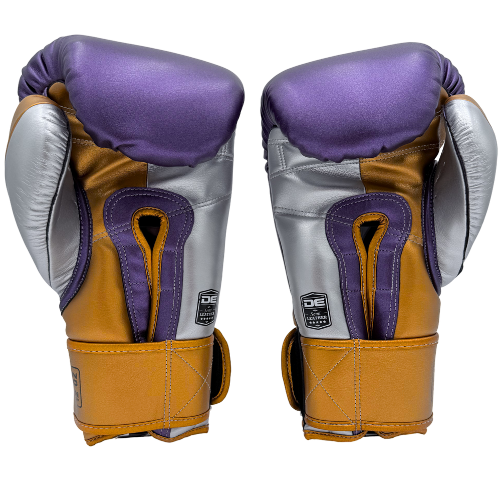 Boxing Gloves Danger Mexican Microfiber Purple Gold - Sambo Store Australasia