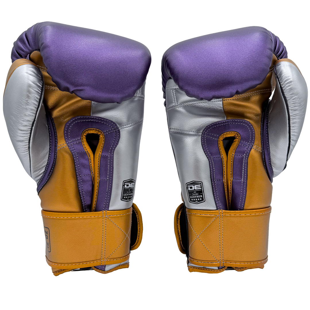 Boxing Gloves Danger Mexican Microfiber Purple Gold - Sambo Store Australasia