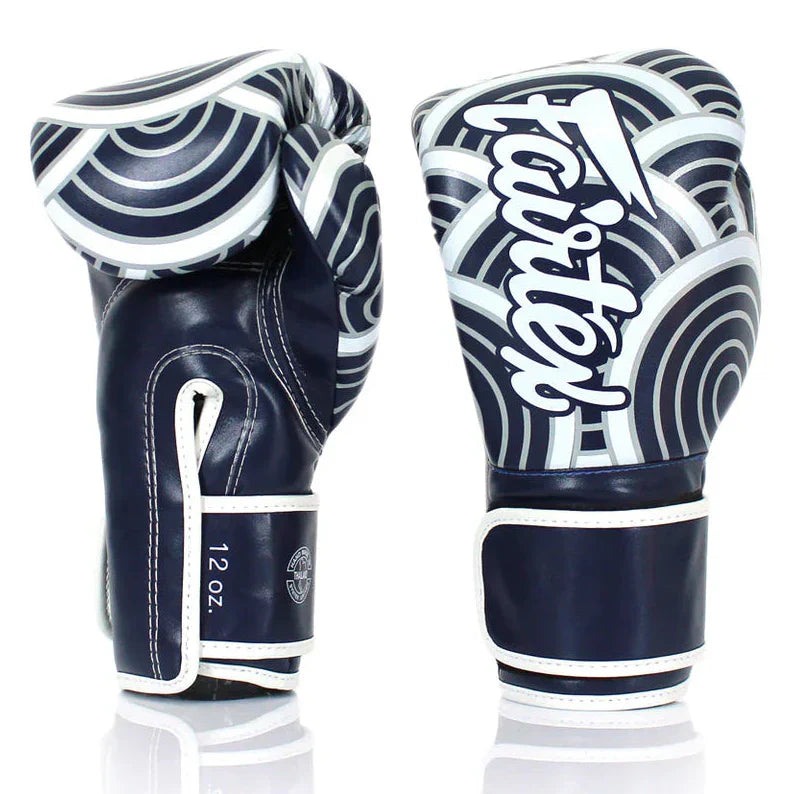 Fairtex BGV14 Microfibre Boxing Gloves - Art Collections - Blue Wave - Sambo Store Australasia