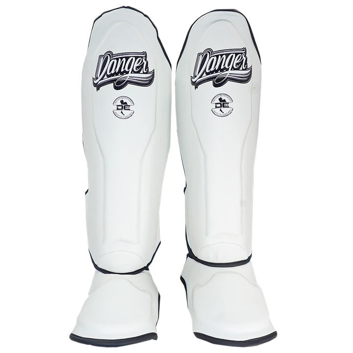 Shin Guards Supermax Semi Leather White - Sambo Store Australasia