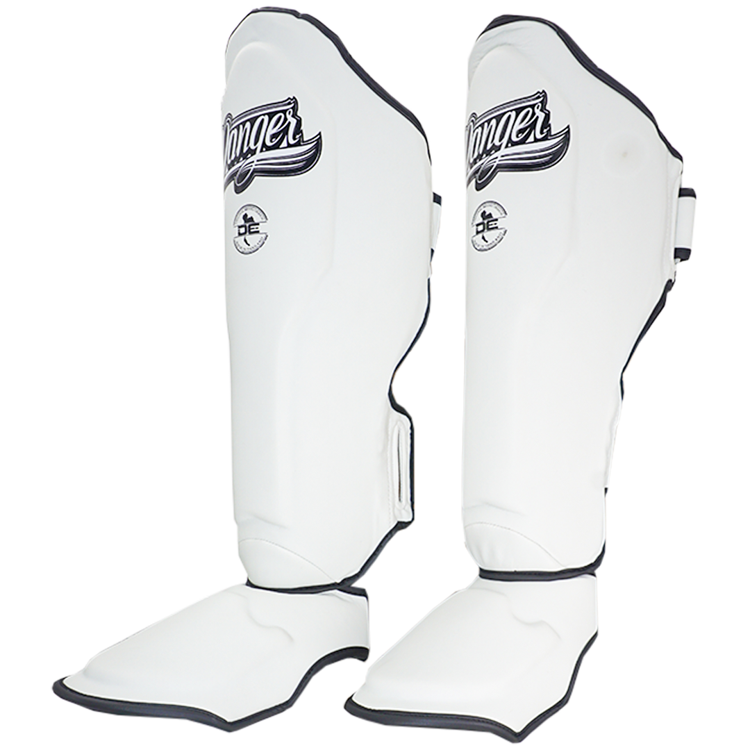 Shin Guards Supermax Semi Leather White - Sambo Store Australasia