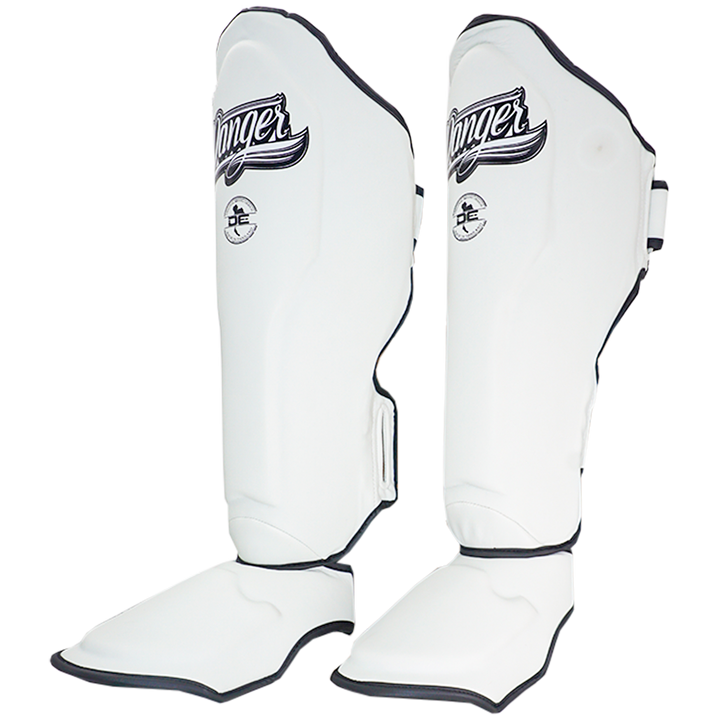 Shin Guards Supermax Semi Leather White - Sambo Store Australasia