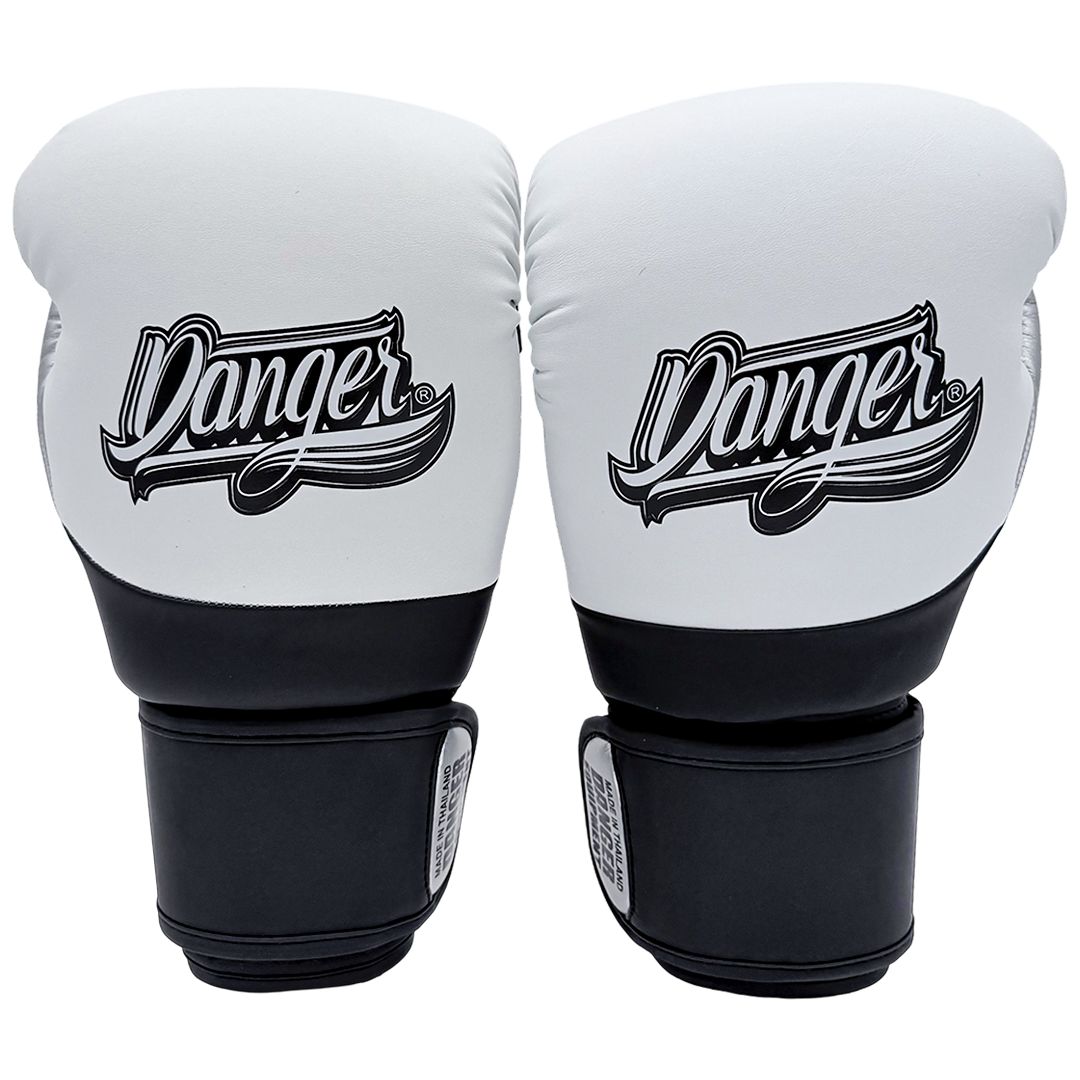 Boxing Gloves Danger EVO 3 Microfiber White Black Silver - Sambo Store Australasia