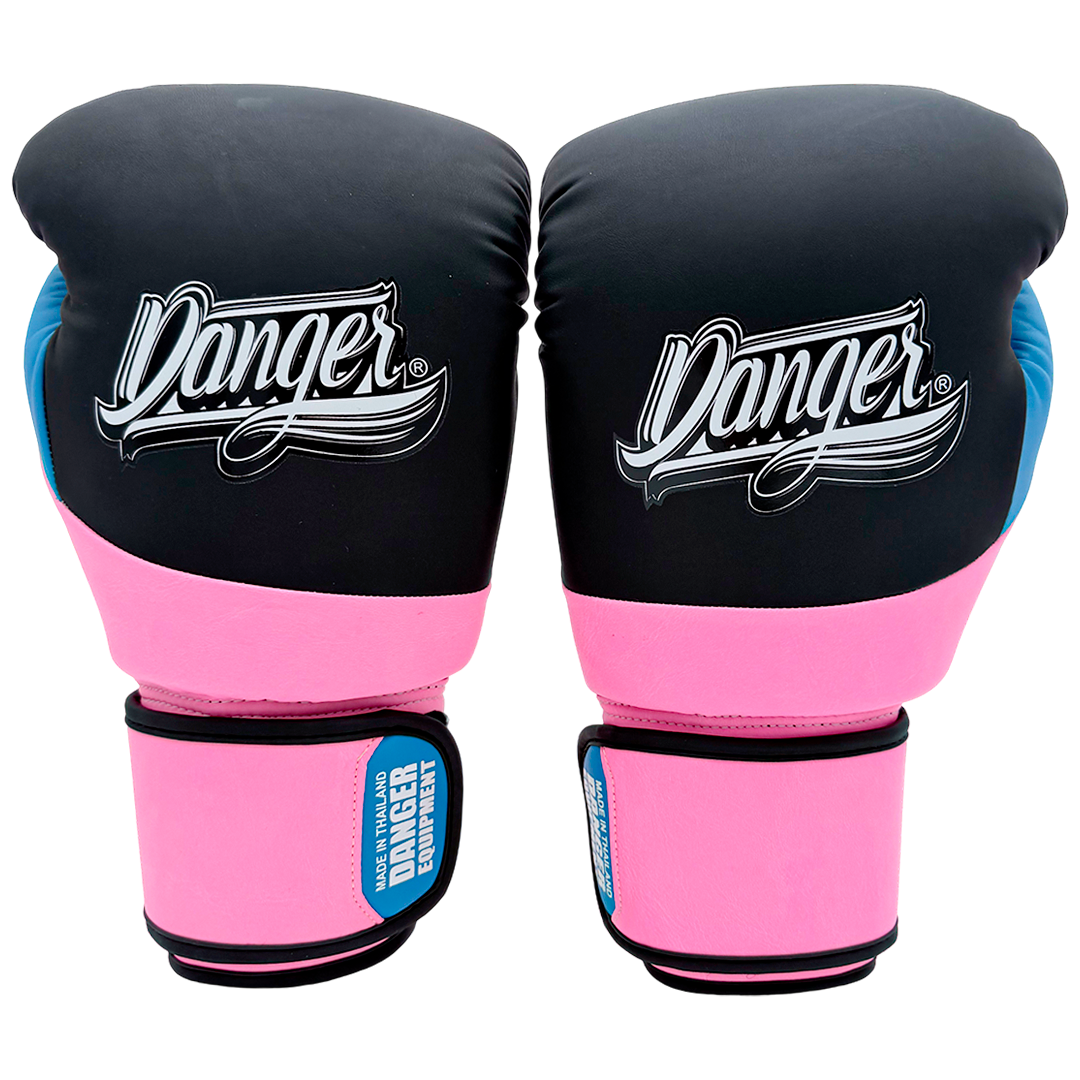 Boxing Gloves Danger EVO 3 Microfiber Black Pink Blue - Sambo Store Australasia