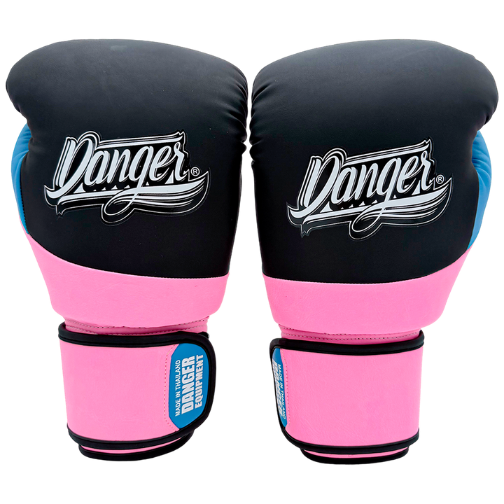 Boxing Gloves Danger EVO 3 Microfiber Black Pink Blue - Sambo Store Australasia