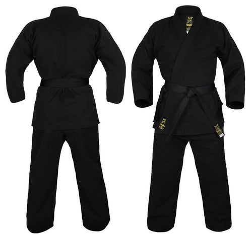 Yamasaki Gold Deluxe Brushed Canvas Karate Uniform (Black) - Sambo Store Australasia