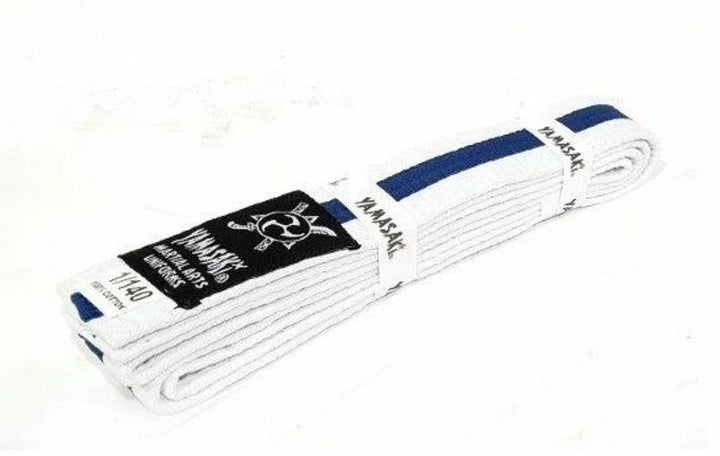 Morgan - Yamasaki White Martial Arts Belt with Coloured Stripe | Junior Progression & Durability
