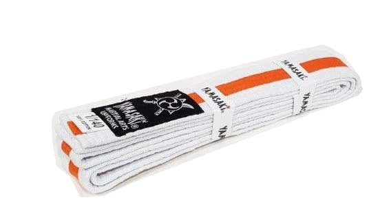 Morgan - Yamasaki White Martial Arts Belt with Coloured Stripe | Junior Progression & Durability