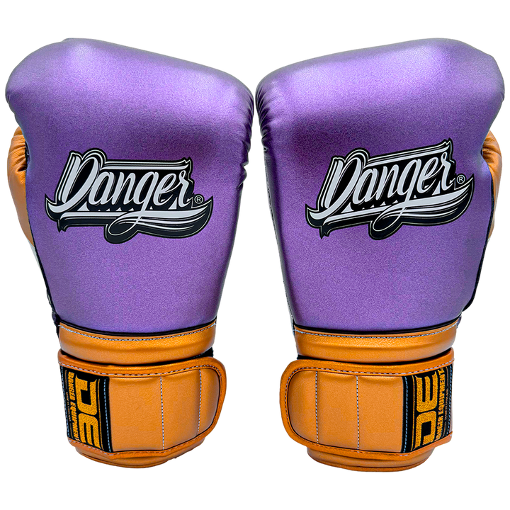 Boxing Gloves Danger Mexican Microfiber Purple Gold - Sambo Store Australasia