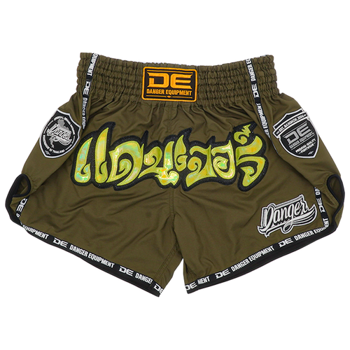 Muaythai Shorts Danger Army Green - Sambo Store Australasia