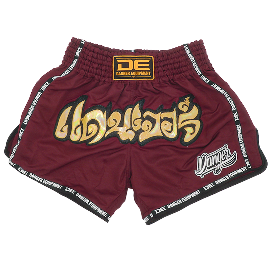 Muaythai Shorts Danger Red Wine - Sambo Store Australasia