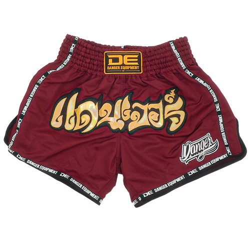 Muaythai Shorts Danger Red Wine - Sambo Store Australasia