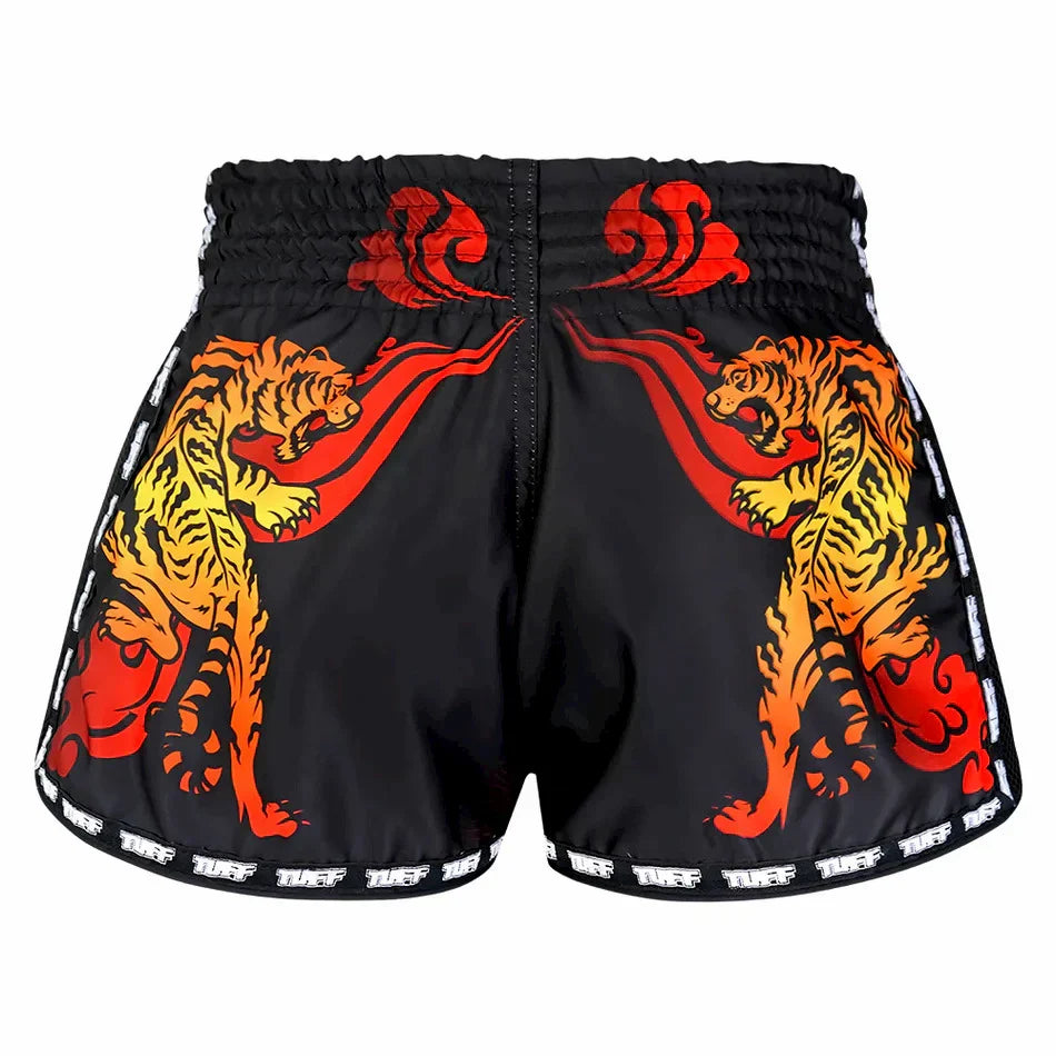 TUFF Furious Tiger Retro Muay Thai Shorts - Orange - Sambo Store Australasia