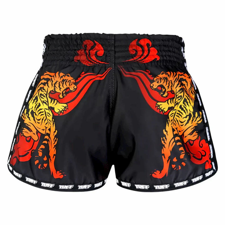 TUFF Furious Tiger Retro Muay Thai Shorts - Orange - Sambo Store Australasia