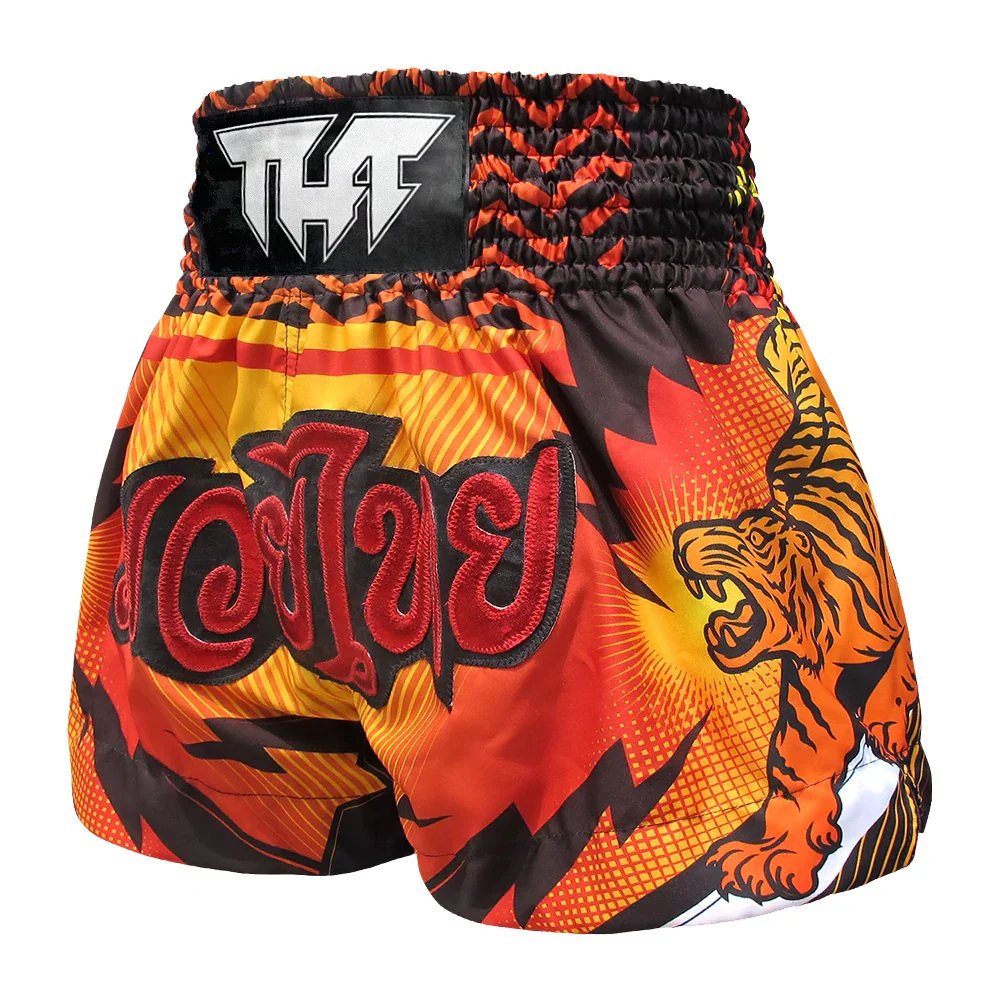TUFF Double Tiger Muay Thai Shorts - Orange - Sambo Store Australasia