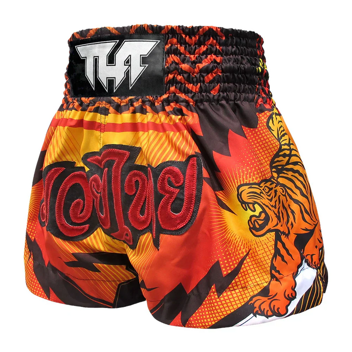 TUFF Double Tiger Muay Thai Shorts - Orange - Sambo Store Australasia