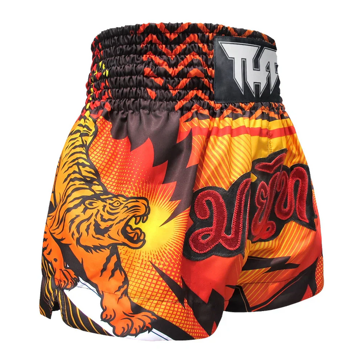 TUFF Double Tiger Muay Thai Shorts - Orange - Sambo Store Australasia