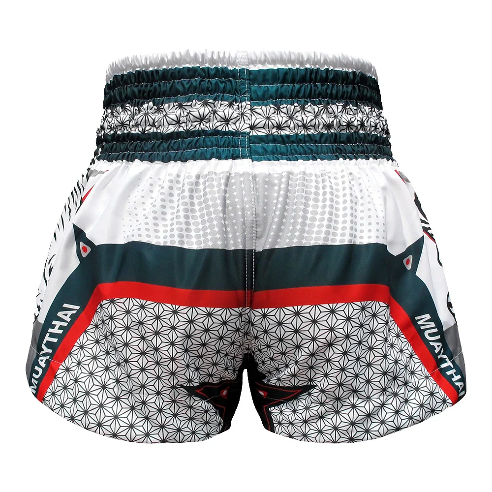 TUFF Double Tiger Muay Thai Shorts - White - Sambo Store Australasia