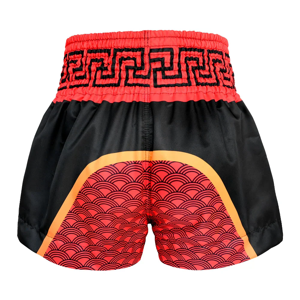 TUFF Chinese Dragon Muay Thai Shorts - Black/Red - Sambo Store Australasia