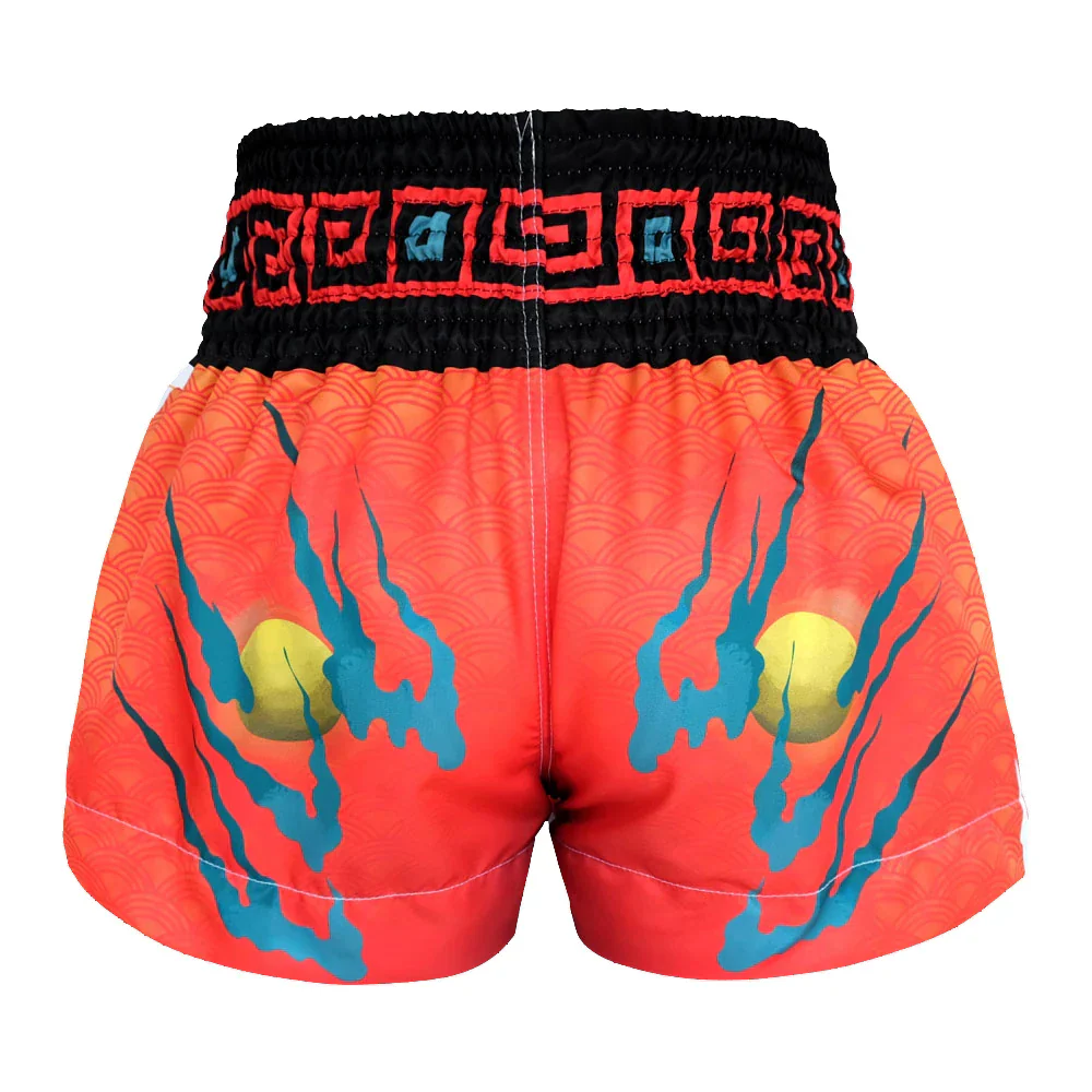 TUFF Chinese Dragon Muay Thai Shorts - White/Blue - Sambo Store Australasia
