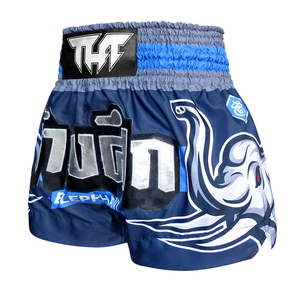 TUFF War Elephant Muay Thai Shorts - Blue - Sambo Store Australasia