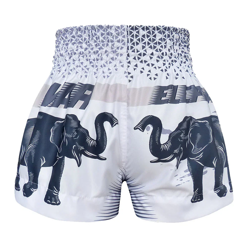TUFF War Elephant Muay Thai Shorts - White - Sambo Store Australasia