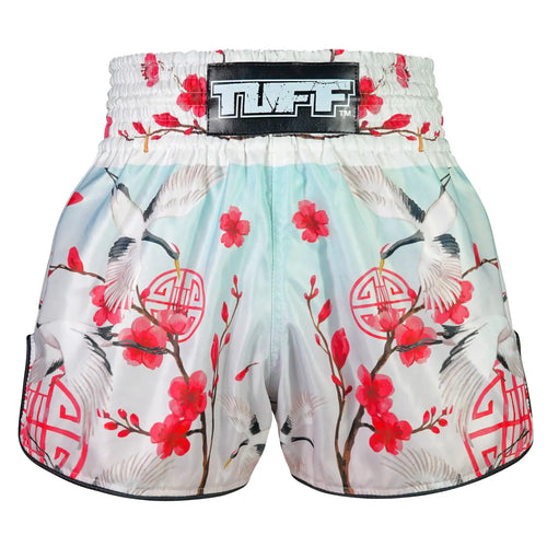 TUFF Red Crane Retro Muay Thai Shorts - Sambo Store Australasia