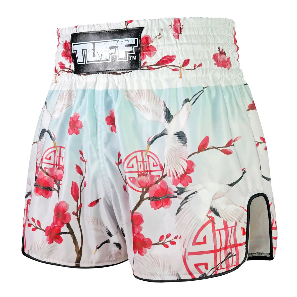 TUFF Red Crane Retro Muay Thai Shorts - Sambo Store Australasia
