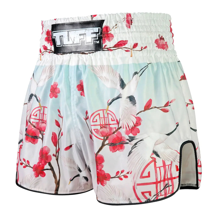 TUFF Red Crane Retro Muay Thai Shorts - Sambo Store Australasia