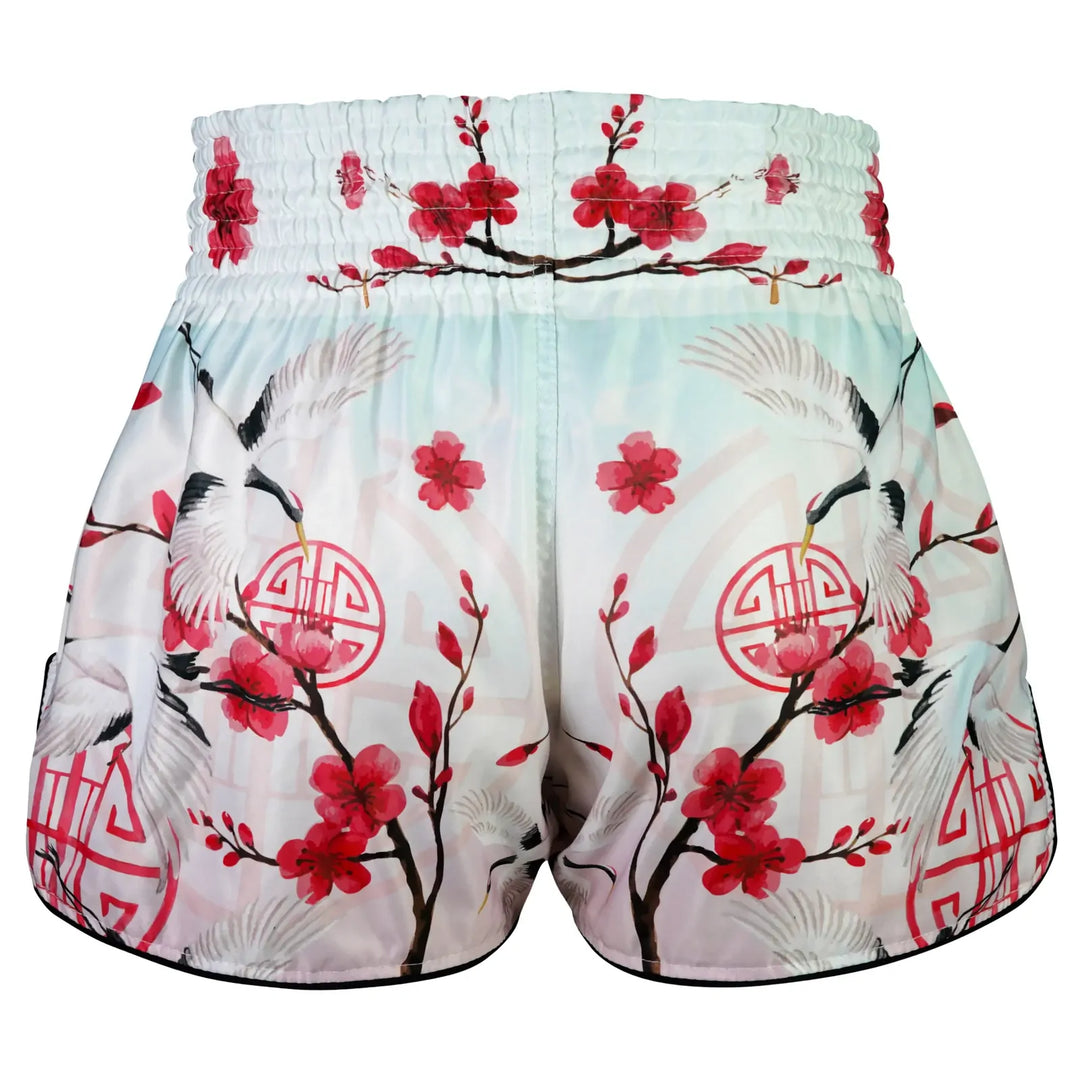 TUFF Red Crane Retro Muay Thai Shorts - Sambo Store Australasia
