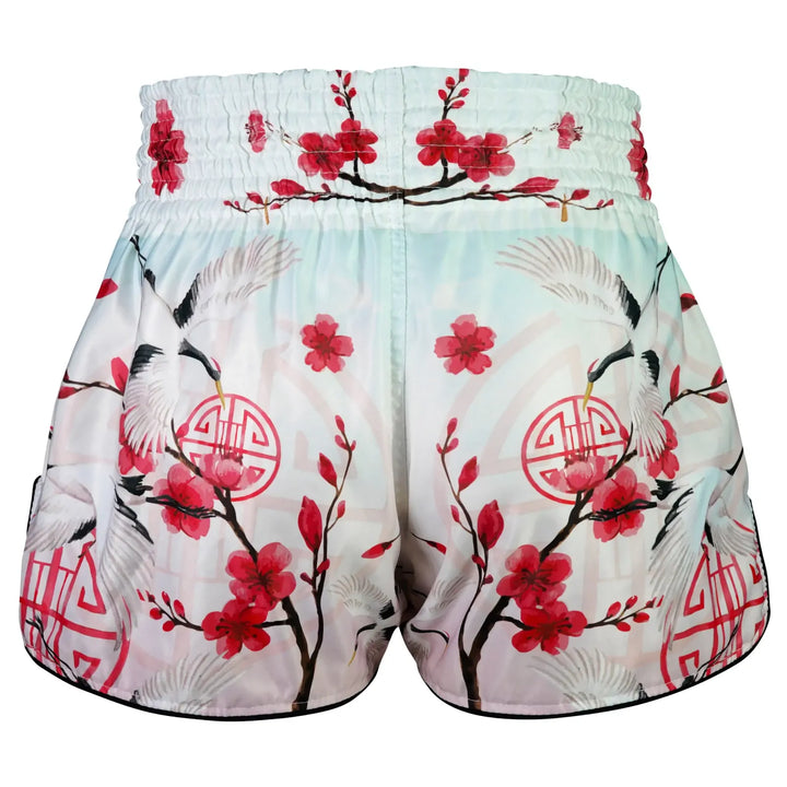 TUFF Red Crane Retro Muay Thai Shorts - Sambo Store Australasia