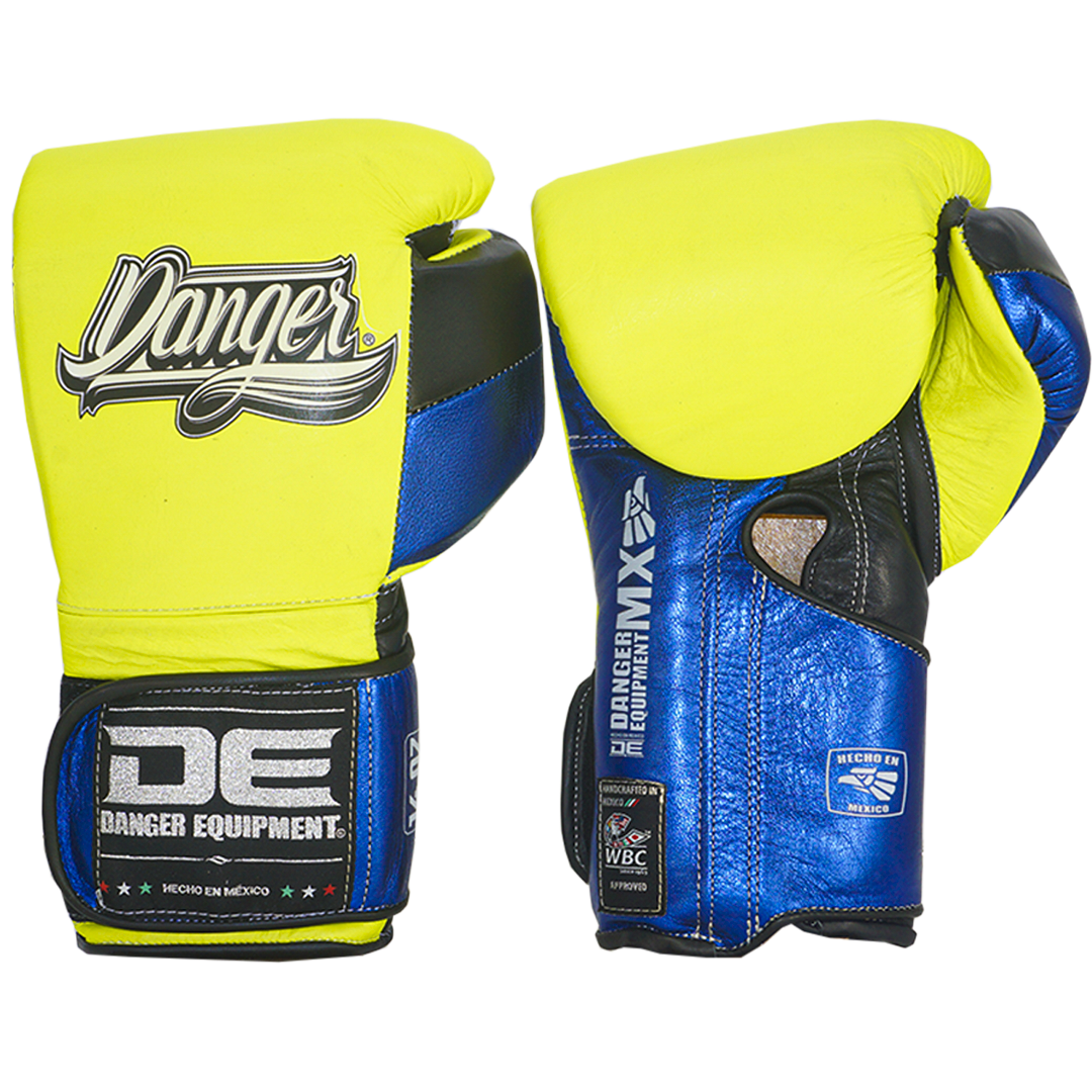 Boxing Pro Gloves Velcro Danger Mx Neon - Sambo Store Australasia