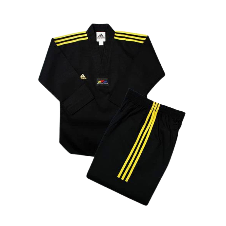 Adidas Black/Gold Stripes Taekwondo Dobok/Uniform - Sambo Store Australasia