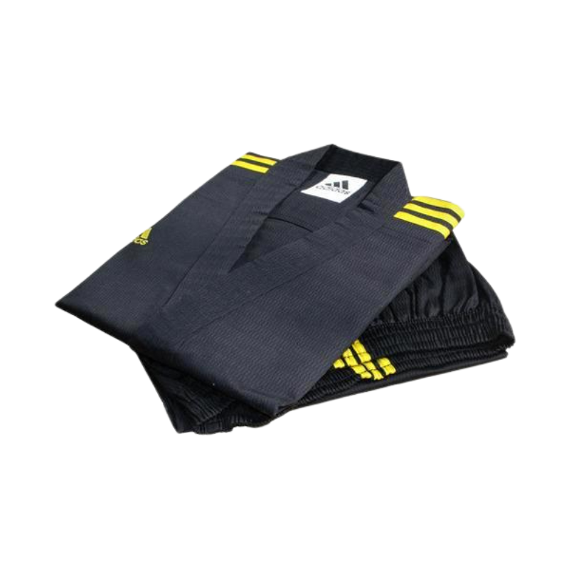 Adidas Black/Gold Stripes Taekwondo Dobok/Uniform - Sambo Store Australasia