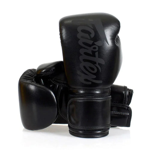 Fairtex Solid Black Microfibre Boxing Gloves - Sambo Store Australasia