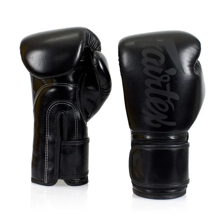 Fairtex Solid Black Microfibre Boxing Gloves - Sambo Store Australasia