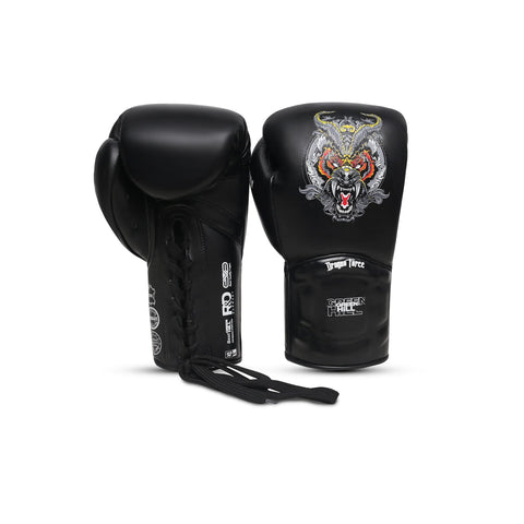 Black Dragon Force Boxing Gloves with Secure Lace Up Closure