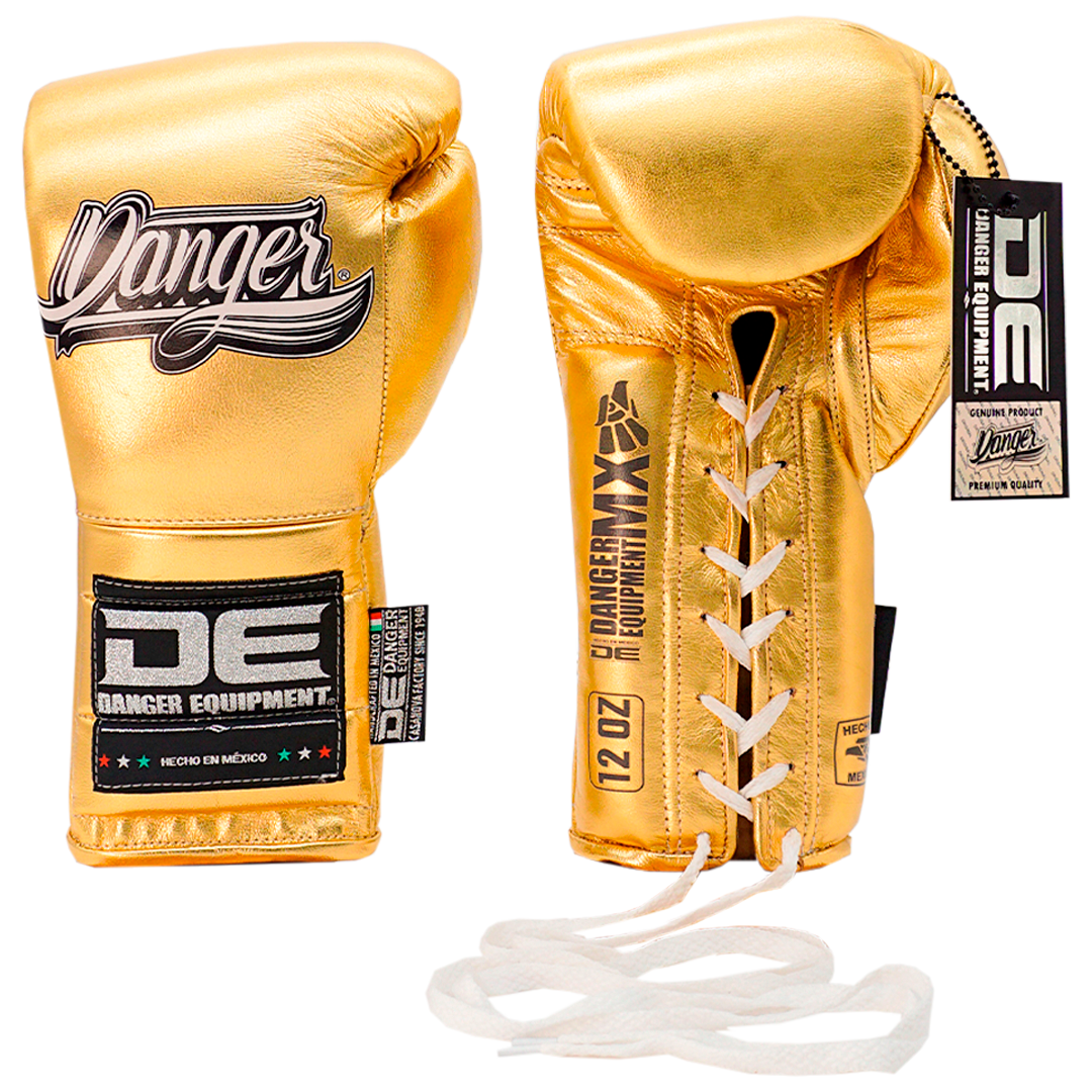 Boxing Pro Gloves Laces Danger Mx Gold - Sambo Store Australasia