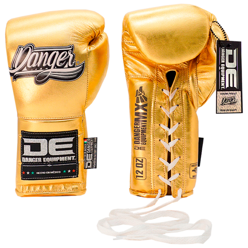 Boxing Pro Gloves Laces Danger Mx Gold - Sambo Store Australasia